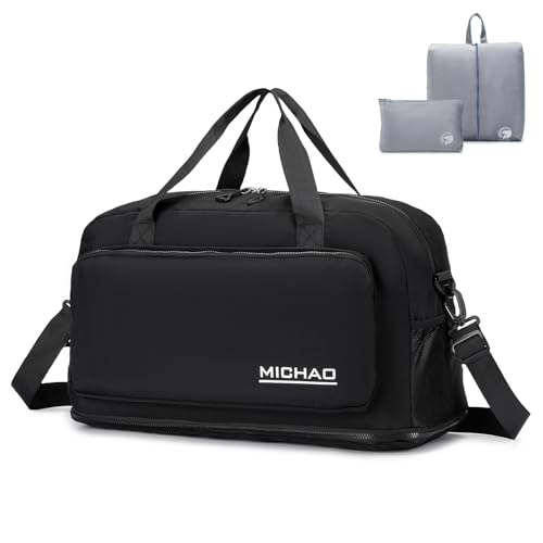 BAGROUPS Handgepäck Tasche 55x40x23 Lufthansa Faltbare Wasserdicht Reisetasche 55 x 40 x 23 cm Groß Erweiterbar Handgepäck für Flugzeug Diebstahlsichere Sporttasche für Weekender Fitness Damen Herren von BAGROUPS
