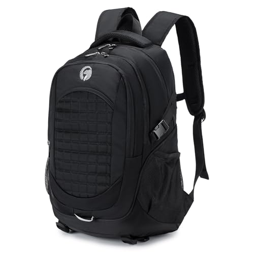 BAGROUPS Rucksack Wanderrucksack 45x36x20 Groß Reiserucksack für Flugzeug Handgepäck Tasche Laptop Rucksack 15.6 Zoll Herren Damen Trekkingrucksack Reiserrucksack Backpack Schwarz von BAGROUPS