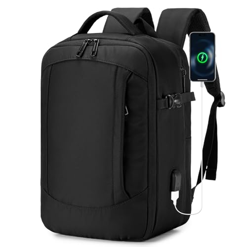 BAGROUPS Ryanair Handgepäck 40x20x25 Erweiterbar Reise Rucksack Flugzeug Handgepäck Klein Laptop Rucksack 14 Zoll mit USB Wasserdichter Travel Backpack Carry on Luggage für Herren Damen Schwarz BAGROUPS Ryanair Handgepäck 40x20x25 Erweiterbar Reise Rucksack Flugzeug Handgepäck Klein Laptop Rucksack 14 Zoll mit USB Wasserdichter Travel Backpack Carry on Luggage für Herren Damen Schwarz von BAGROUPS