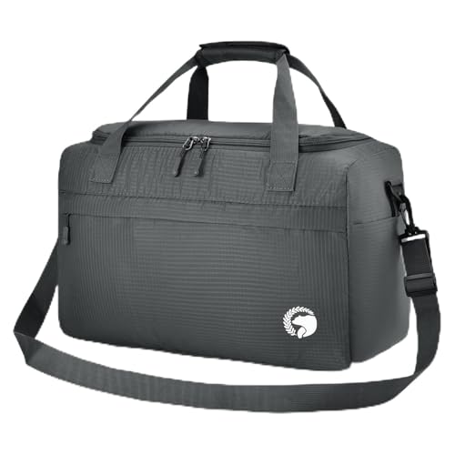 BAGROUPS Ryanair Handgepäck 40x20x25 Reisetasche 20L Klein Faltbare Handgepäck Tasche für Flugzeug Leichte Sporttasche Weekender Wasserdicht Fitness Tasche Reisetaschen für Herren Damen Grau von BAGROUPS