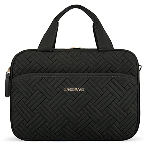 BAGSMART Kulturtasche Damen zum Aufhängen, Kulturbeutel Große Reise Kosmetiktasche, Waschtasche Transparent für Makeup,Travel EssentialsToilettenartikel (Schwarz, Groß) von bagsmart