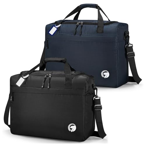 BAGZY 2X Reisetasche Handgepäck 40x30x15cm British Airways Handgepäck Tasche für Flugzeug 20L Klein Faltbare Sporttasche Wasserdicht Weekender Travel Handtaschen Carry on Luggage für Herren Damen von BAGZY