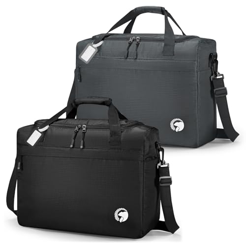 BAGZY 2X Reisetasche Handgepäck 40x30x15cm British Airways Handgepäck Tasche für Flugzeug 20L Klein Faltbare Sporttasche Wasserdicht Weekender Travel Handtaschen Carry on Luggage für Herren Damen von BAGZY