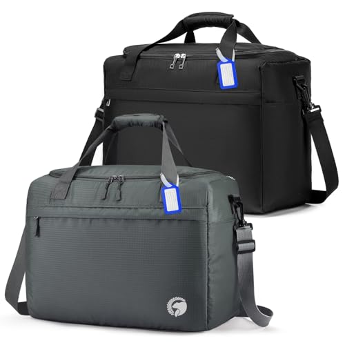 BAGZY 2X Reisetasche Handgepäck 40x30x20 Wizz Air Sporttasche 25L Wasserdicht Handgepäck Tasche für Flugzeug Carry on Luggage Groß Cabin Bag für Weekender Hospital Sport Camping Herren Damen von BAGZY