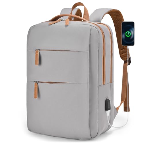 BAGZY Handgepäck Rucksack 40x30x15 British Airways Wasserdichtem 15.6 Zoll Laptop Rucksack mit USB-Anschluss Diebstahlschutz Schulrucksack Herren Damen für Reisen, Geschäftsreisen, Büroarbeit Grau von BAGZY