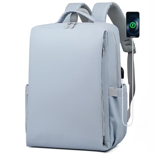 BAGZY Handgepäck Rucksack 40x30x15 für British Airways 20L Klein Reiserucksack 15.6 Zoll Laptop Rucksack mit USB Ladeanschluss Wasserdicht Handgepäck Herren Damen für Business, Arbeit, Reise Blau von BAGZY