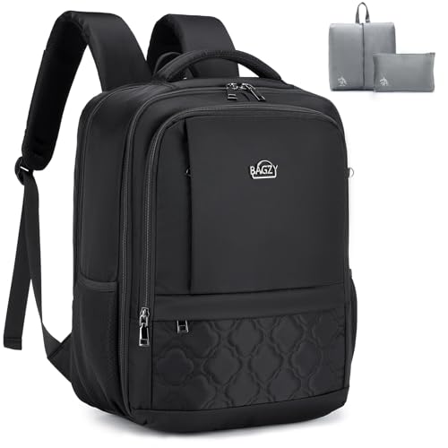 BAGZY Handgepäck Rucksack 40x30x20 Wizzair Travel Rucksack 25L Rucksacks Handgepäck Flugzeug Wasserdicht Carry On Luggage Laptop Backpack 15.6 Zoll für Arbeit Business Reisen Herren Damen Schwarz von BAGZY