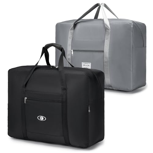 BAGZY Handgepäck Tasche 55x40x20 Faltbar für TUI Airways Lufthansa Ryanair, 45L Groß Reisetasche Flugzeug Leicht Wasserdicht Sporttasche Gym Duffle Bag für Weekender Krankenhaustasche Herren & Damen von BAGZY