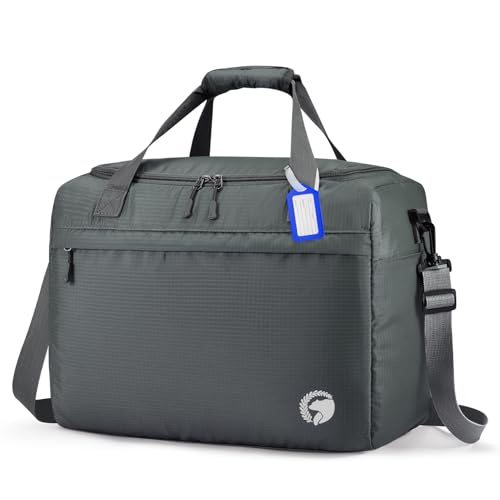 BAGZY Reisetasche Handgepäck 40x30x20 Wizz Air Sporttasche 25L Wasserdicht Handgepäck Tasche für Flugzeug Carry on Luggage Groß Cabin Bag für Weekender Hospital Sport Camping Herren Damen Grau von BAGZY