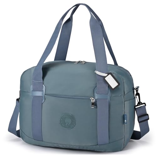 BAGZY Reisetasche Handgepäck Tasche 40x30x20 Wizzair Vueling Eurowings 25L Faltbare Weekender Sporttasche Klein Wasserdicht Koffer Handgepäck Tasche für Flugzeug Hospital Bag Herren Damen Blau von BAGZY