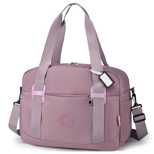 BAGZY Reisetasche Handgepäck Tasche 40x30x20 Wizzair Vueling Eurowings 25L Faltbare Weekender Sporttasche Klein Wasserdicht Koffer Handgepäck Tasche für Flugzeug Hospital Bag Herren Damen Rosa von BAGZY