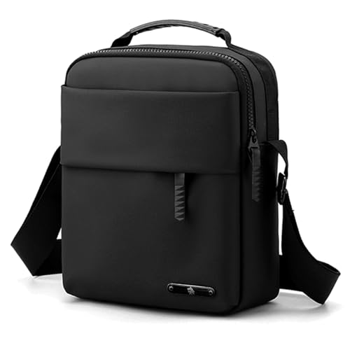 BAGZY Schultertasche Handtaschen Männer ，Umhängetasche Herren 9,7 Zoll Tablet-Tasche Große Brustbeutel Herren Tasche Arbeitstasche für Büro/Hochschule/Reisen，Schwarz von BAGZY