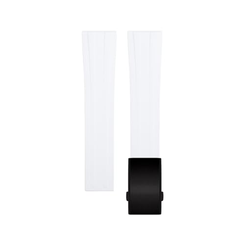 BAHDB 20mm Fluororubber Armband Straps Für Tissot T122 Carson Zhenme 1853 Männer Frauen T122410a T122407A T122207A Handgelenk Strap (Color : White Black Buckle, Size : 20mm) von BAHDB