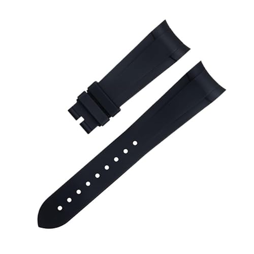 BAHDB 22 mm Fluorkautschuk-Spezialuhrenarmband, spezielles 41 mm-Zifferblatt für Tudor Strap Bay GMT-Armband mit gebogener Endfaltschließe (Color : Black, Size : 22MM) von BAHDB