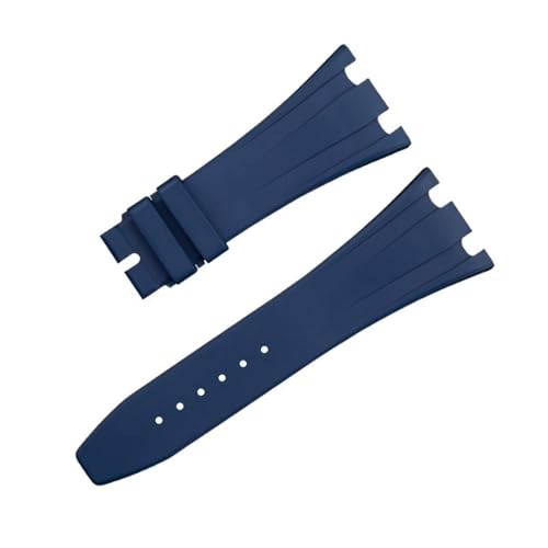 BAHDB 28 mm weiches Fluorkautschuk FKM-Gummi passend für AP-Armband 26170 26176 25940 für Audemars Piguet Uhrenarmband Faltschließe Armbänder (Color : Blue, Size : 28mm) von BAHDB