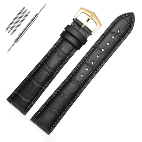 BAHDB Echtes Leder Uhrenarmband für PP Patek Philippe Grenade 5167Ax 20mm 21mm 22mm Armband Herren Damen Armband Kette (Color : Black-gold-01, Size : 21mm) von BAHDB