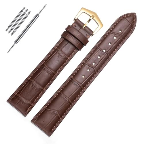 BAHDB Echtes Leder Uhrenarmband für PP Patek Philippe Grenade 5167Ax 20mm 21mm 22mm Armband Herren Damen Armband Kette (Color : Brown-gold-01, Size : 19mm) von BAHDB