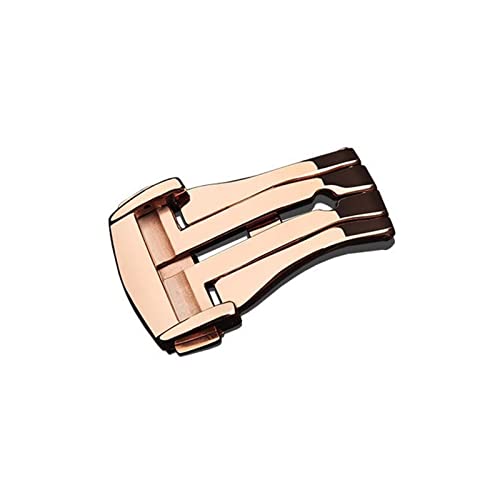 BAHDB Für Omega Strap Buckle Edelstahl Faltschließe Gürtel Faltschließe (Color : Rose gold, Size : 18mm) von BAHDB