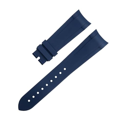 BAHDB Für Tudor Strap Bay GMT Armband mit gebogener Endfaltschließe, 41 mm Zifferblatt, 22 mm Fluorkautschuk-Uhrenarmband, speziell (Color : Blue, Size : 22MM) von BAHDB