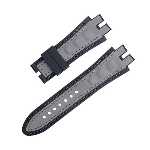 BAHDB Für den 28-mm-Nubukledergürtel der EXCALIBUR-Serie. Neues Silikon-Uhrenarmband-Zubehör, passend für Roger Dubuis-Armband (Color : Gray 3, Size : 28mm) von BAHDB