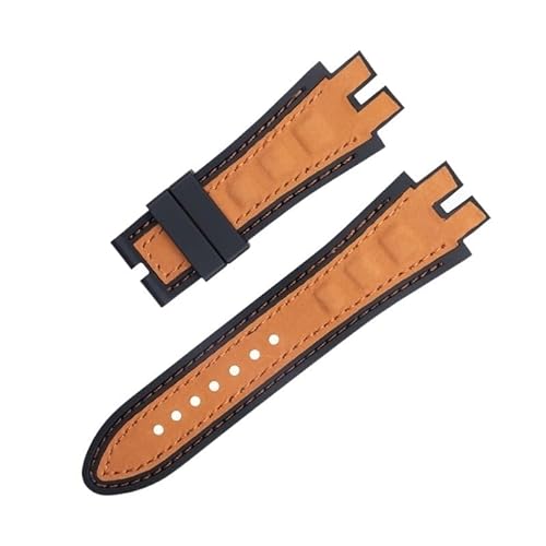 BAHDB Für den 28-mm-Nubukledergürtel der EXCALIBUR-Serie. Neues Silikon-Uhrenarmband-Zubehör, passend für Roger Dubuis-Armband (Color : Orange 2, Size : 28mm) von BAHDB