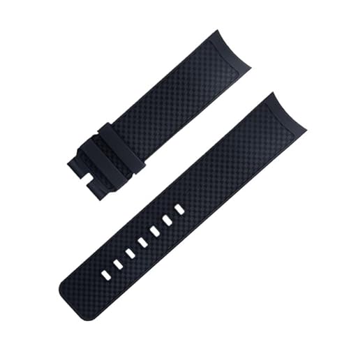 BAHDB Gebogenes Ende, 22 mm, Schnellverschluss-Uhrenarmband für IWC-Armband, Aquatimer-Familie, Fluorkautschuk-Armband, 2 Stile (Color : Black no Buckle) von BAHDB