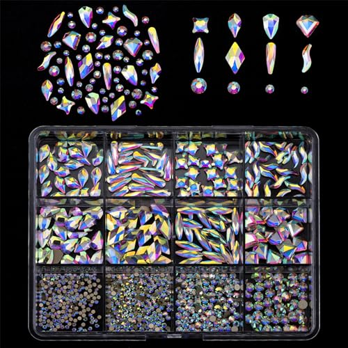 1 Box 3D Nägel Anhänger Für Frauen Und Mädchen Flache Rückseite Nagelkunst Strasssteine Glas Kunsthandwerk Nagelzubehör Verzierung von BAHJKASD