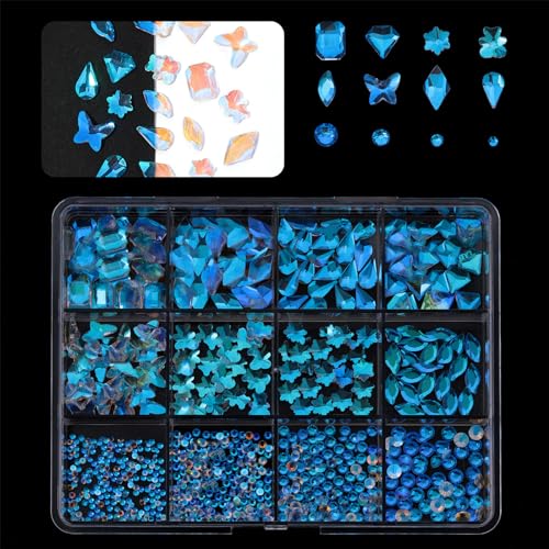 1 Box 3D Nägel Anhänger Für Frauen Und Mädchen Flache Rückseite Nagelkunst Strasssteine Glas Kunsthandwerk Nagelzubehör Verzierung von BAHJKASD