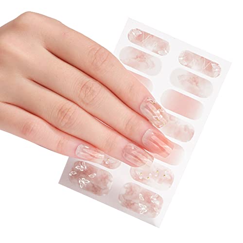 14 Stück/Blatt Nagellackstreifen Für Frauen Selbstklebende Warme Nagellackaufkleber Vollständige Nagelfolien Für Nagelkunst von BAHJKASD