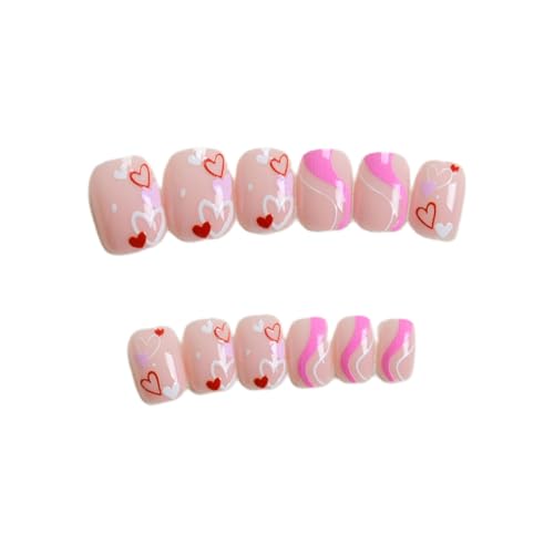 24pcs Press Auf Nägeln Mandelkleber Auf Nägeln Französisch Gefälschte Nägel Designs Falsche Nägel Künstliche Nägel Geschenke Für Frauen Mädchen von BAHJKASD