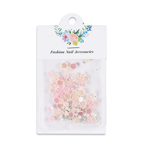 50 Stück Rosen Blumen Nagelkunst Dekorationen Acryl Blumen Nagelkunst Aufkleber Mit Perlen Blumen Nagel Anhänger Für Nagel von BAHJKASD