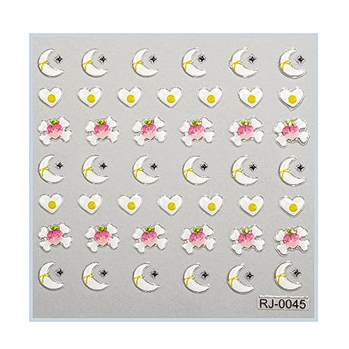 5D Art Sticker Love Decals Selbstklebende Nageldesigns Zubehör Halloween Nagel Nageldekoration von BAHJKASD