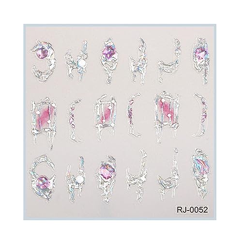 5D Geprägte Nagelaufkleber Frauen 1 Blatt Diamant Art Aufkleber Selbstklebende Französisch Silber Nagelaufkleber Für Nageldesign von BAHJKASD