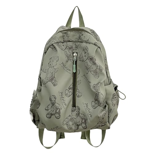 Damen Rucksack Teenager Reiserucksack Mädchen Volldruck Rucksack Nylon Rucksack Lässige Tagesrucksäcke Schüler Schulrucksack von BAHJKASD