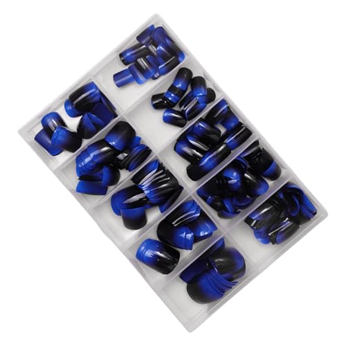 Elegante 120 Stück Blaue Nägel Mit Französischer Spitze Kurz Quadratisch Zum Aufdrücken Der Nägel Künstliche Nägel Kunstzubehör Für Modische Frauen von BAHJKASD