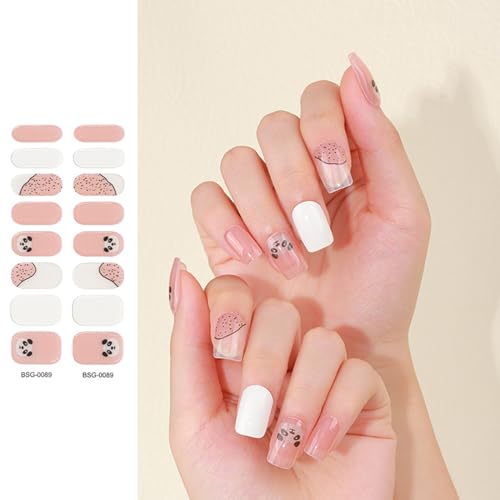 Halbgehärtete Gel Nagelaufkleber/LED Lampe Erforderlich 16 Gel Nagellack Wraps Modisches Gel Nagelkunstaufkleber Für Frauen von BAHJKASD