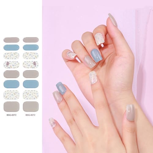 Halbgehärtete Gel Nagelaufkleber/LED Lampe Erforderlich 16 Gel Nagellack Wraps Modisches Gel Nagelkunstaufkleber Für Frauen von BAHJKASD