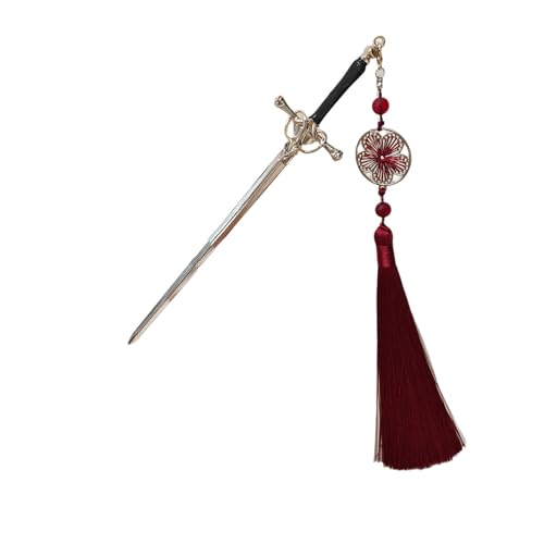 Legierung Schwerter Haarzubehör Multifirtional Quasten Haarschmuck Einzigartige Schwerter Haarnadellegierungstextur Für Jeden Look Geeignet von BAHJKASD
