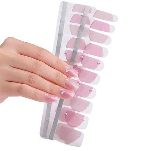Nagelaufkleber Glitzer Farbverlauf Glanz Komplett Nagellack Aufkleber Abziehbilder Streifen Selbstaschendes Nagelkunst Abziehbild Set von BAHJKASD