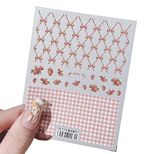 Nagelkunst Aufkleber 5D Geprägte Nagel Cartoon Kaninchen Selbstklebende Nagelkunst Zubehör 5D Nageldesign Realistische Dekore von BAHJKASD