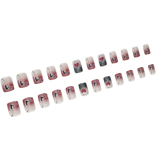 Valentinstag Press Auf Nägeln Glänzt Kurze Quadratstock Auf Nägeln Mit Herzdesigns Nägelzubehör Für Frauen von BAHJKASD