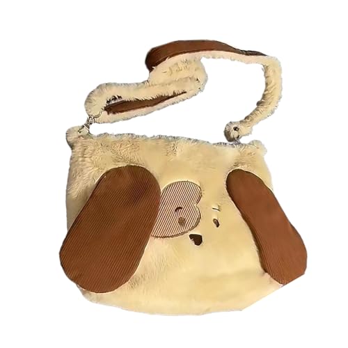 Winter Hund Stickerei Plüsch Handtasche Bleiben Modische Umhängetasche Umhängetasche Geldbörse von BAHJKASD