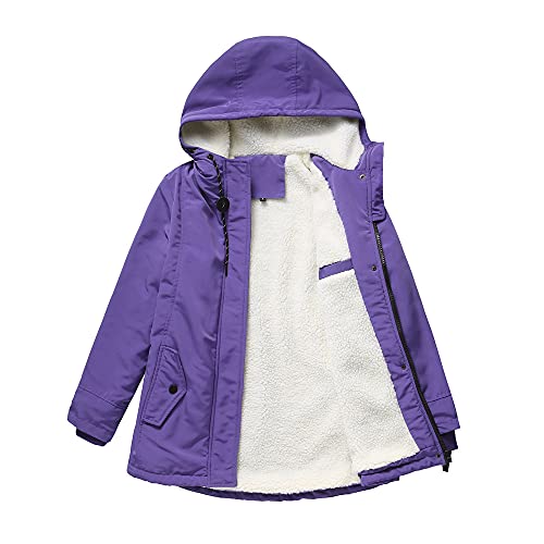 BAICAOLIAN Wintermantel Damen Warm Wintermantel Damen Lang Winterparka Freizeit (Violett,L) von BAICAOLIAN