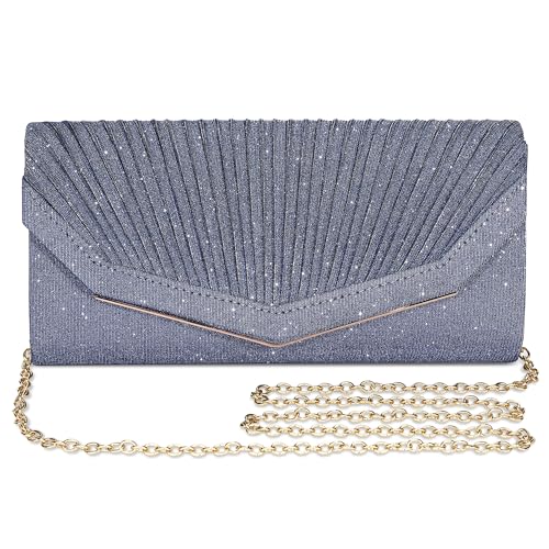 BAICLES Abendtasche Damen Clutch, Elegant Brauttasche, Handtasche Hochzeit, Damen Kettentasche, Mädchen klein Umhängetasche für Party Freizeit von BAICLES