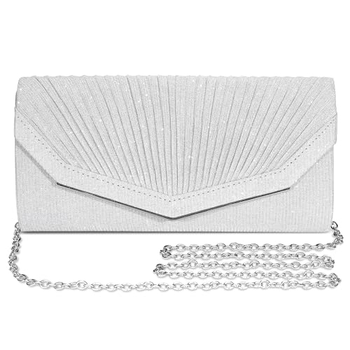 BAICLES Abendtasche Damen Clutch, Elegant Brauttasche, Handtasche Hochzeit, Damen Kettentasche, Mädchen klein Umhängetasche für Party Freizeit von BAICLES