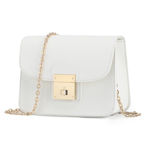 BAICLES Abendtasche Damen Clutch Umhängetasche Damen Crossbody Bag Damen Handtasche Damen Umhängetasche Damen-Umhängetaschen Schultertasche Damen Weiß Klein Geschenke für Mutter Frauen Freundin von BAICLES