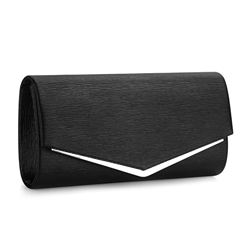 BAIGIO Abendtasche Damen Glitzer Damen Clutches Schwarz Brauttasche Elegante Clutch Schultertasche Tasche für Hochzeit Party Cocktail von BAIGIO