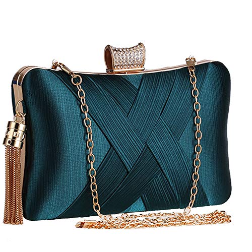 BAIGIO Damen Clutch Abendtasche Elegant Handtasche Kettetasche mit Quasten Anhanger für Hochzeit von BAIGIO