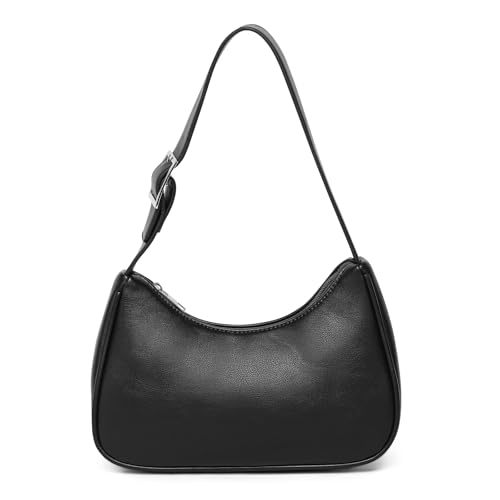 BAIGIO Kleine Umhängetasche Damen Schultergurtasche Weiches Crossbody Bag Elegante Y2K Schultertasche Damen mit schmalem Schwarz von BAIGIO