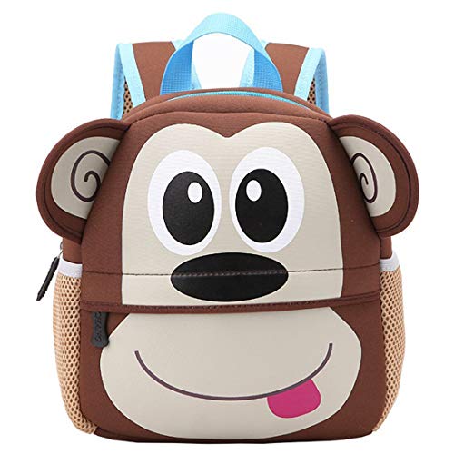 BAIGIO Kinderrucksack Wasserdichter Kinder Mini Schulrucksack AFFE Kinderrucksack Jungen Mädchen Kleinkind Kinder Schule Tasche mit Tier Design (AFFE, S) von BAIGIO